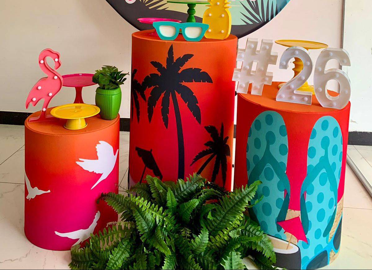 Trio Capa de Cilindro Tardezinha / Tropical - Boutique festa locações 
