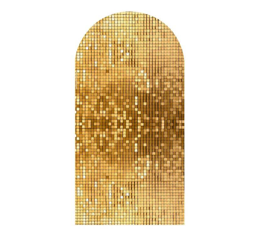 Painel Romano Shimmer Dourado - Boutique festa locações 