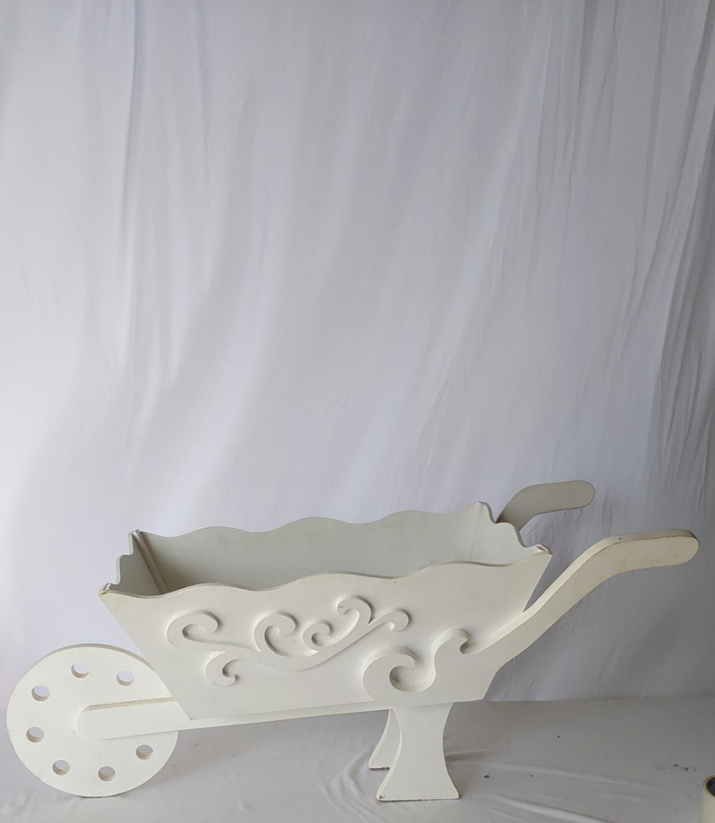 Carrinho de Mão/ Floreira  Mdf  Jardim - Boutique festa locações 