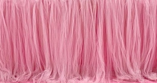 Saia de Mesa Tule Rosa - Boutique festa locações 
