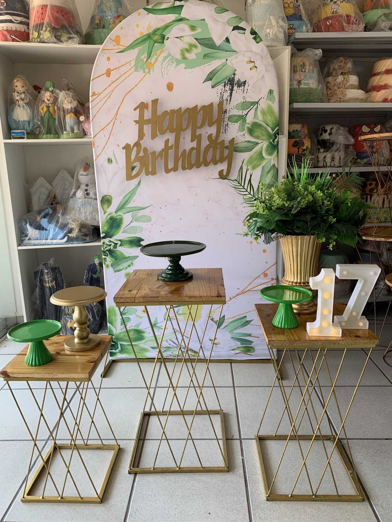 Adulto Floral Verde - Boutique festa locações 