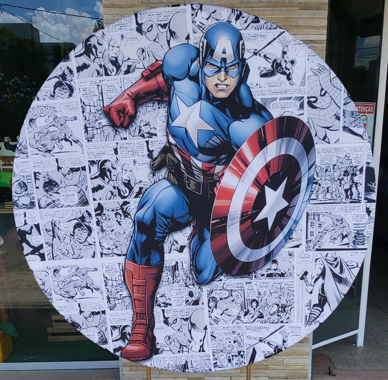 Capa Painel Capitão América  1,50M - Boutique festa locações 