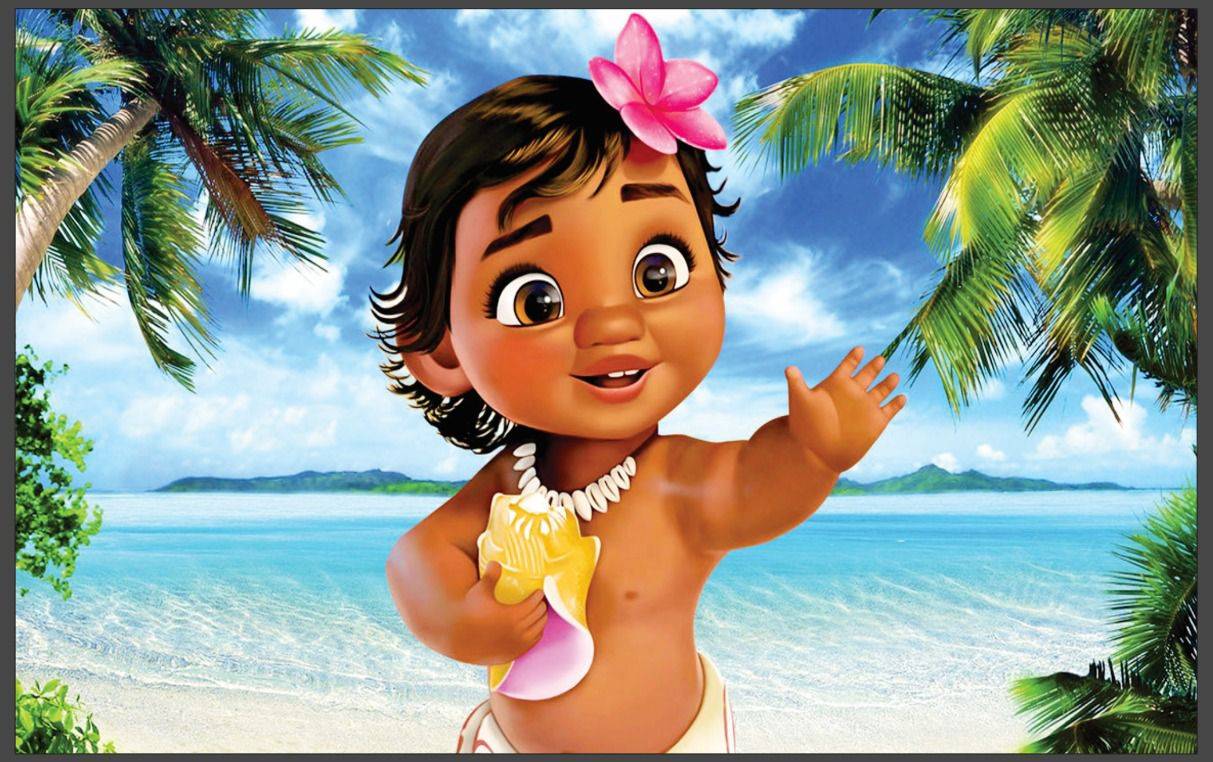 Painel Retangular Moana Baby - Boutique festa locações 