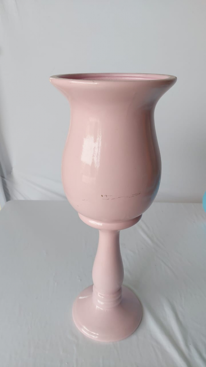 Vaso Rosa Candy Alto Porcelana - Boutique festa locações 