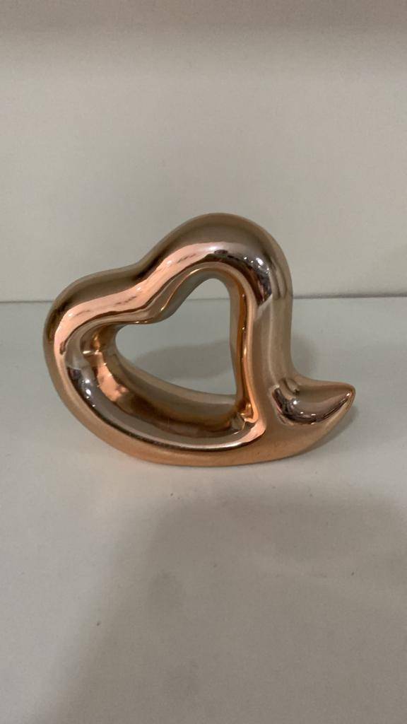 Coração Metálico Rose Gold - Boutique festa locações 