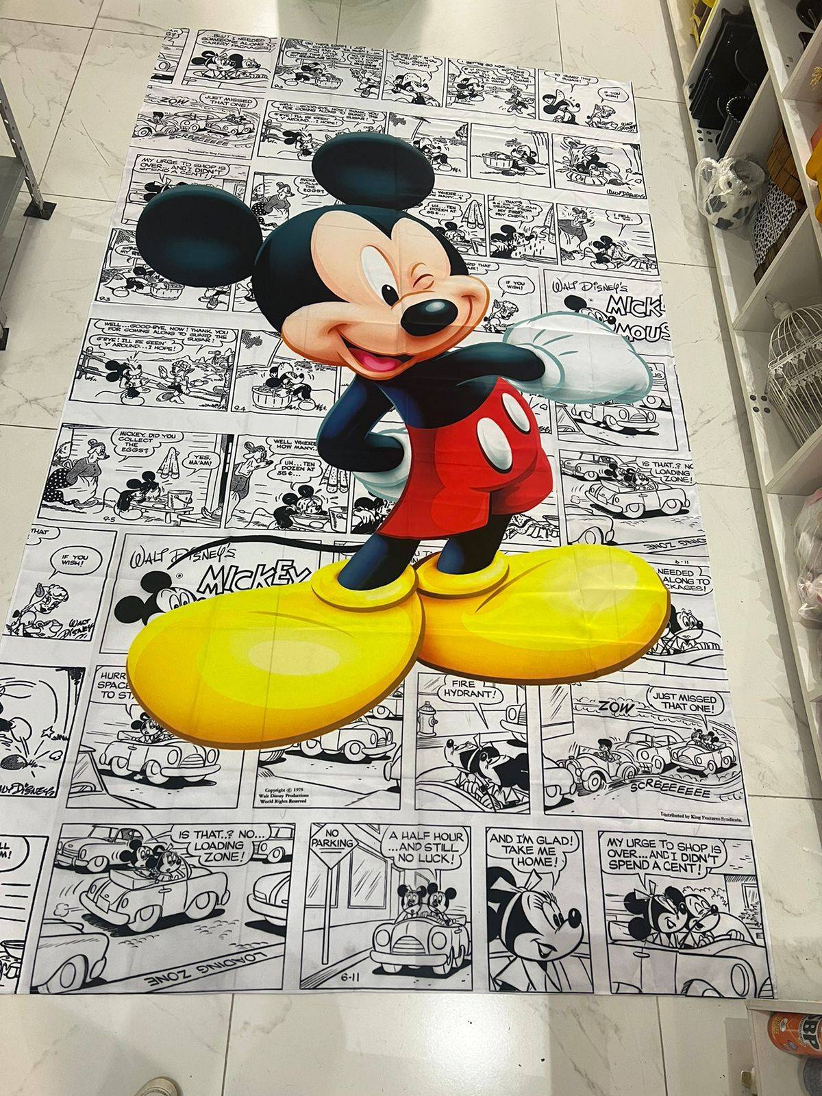 Painel Lateral Quadrado Mickey - Boutique festa locações 