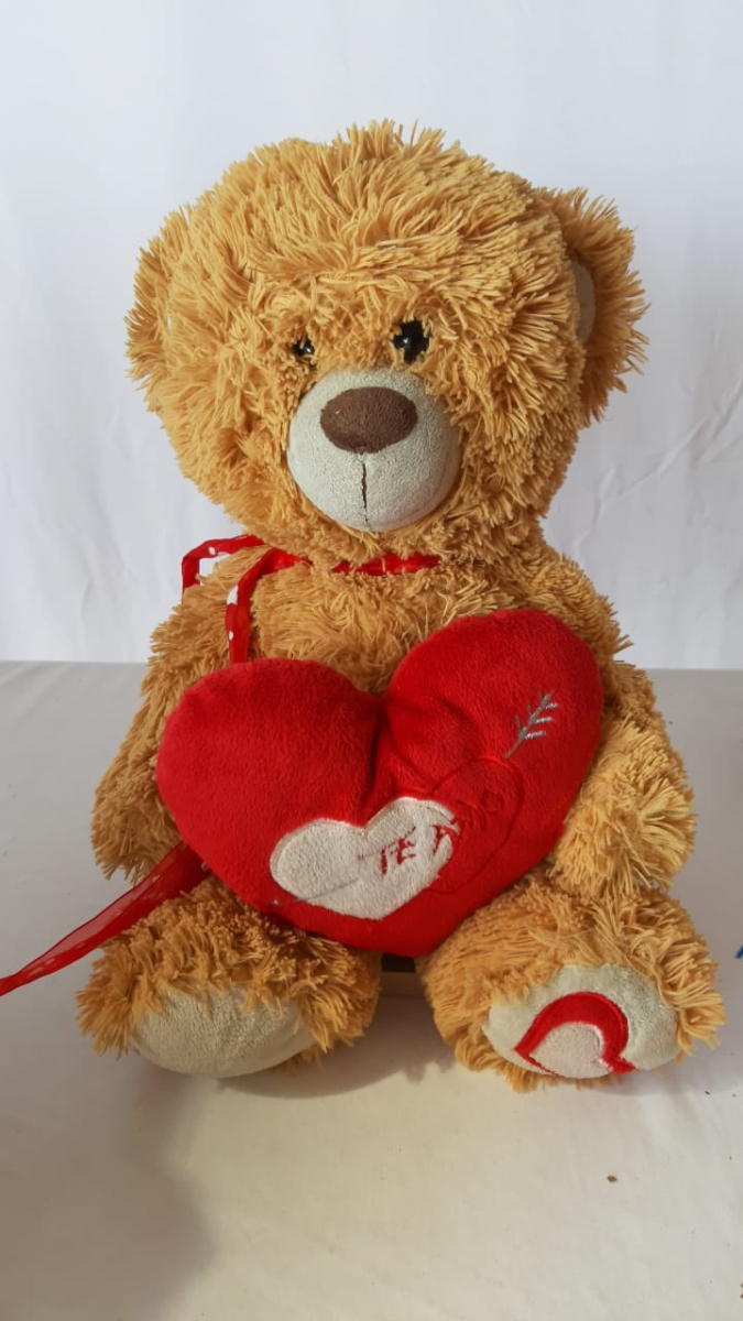 Urso Marrom Com Coração M - Boutique festa locações 