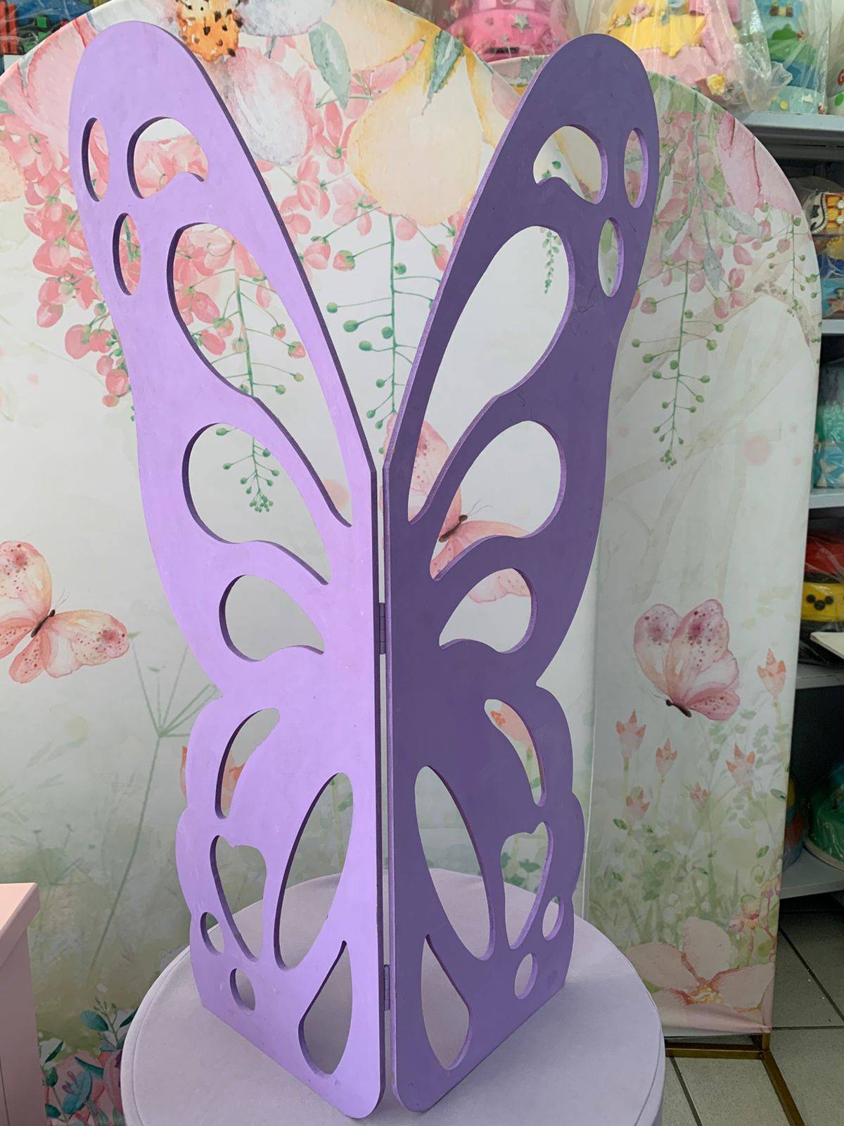 Borboleta Lilás Jardim Mdf - Boutique festa locações 