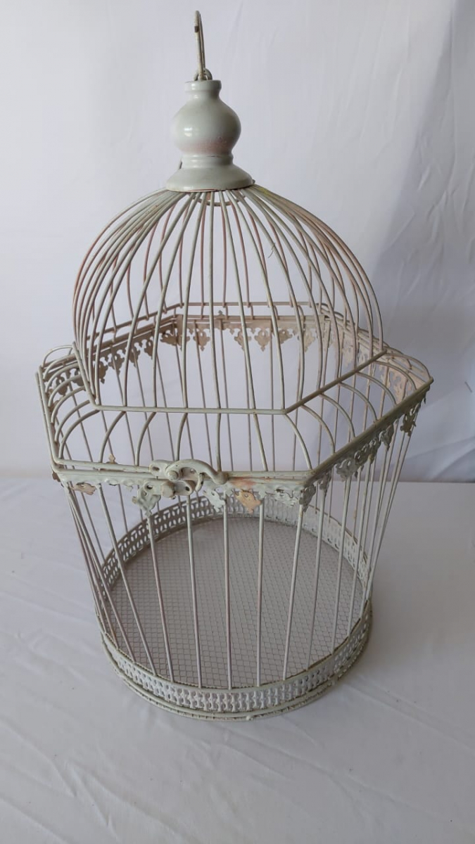 Gaiola Branca G  Jardim - Boutique festa locações 