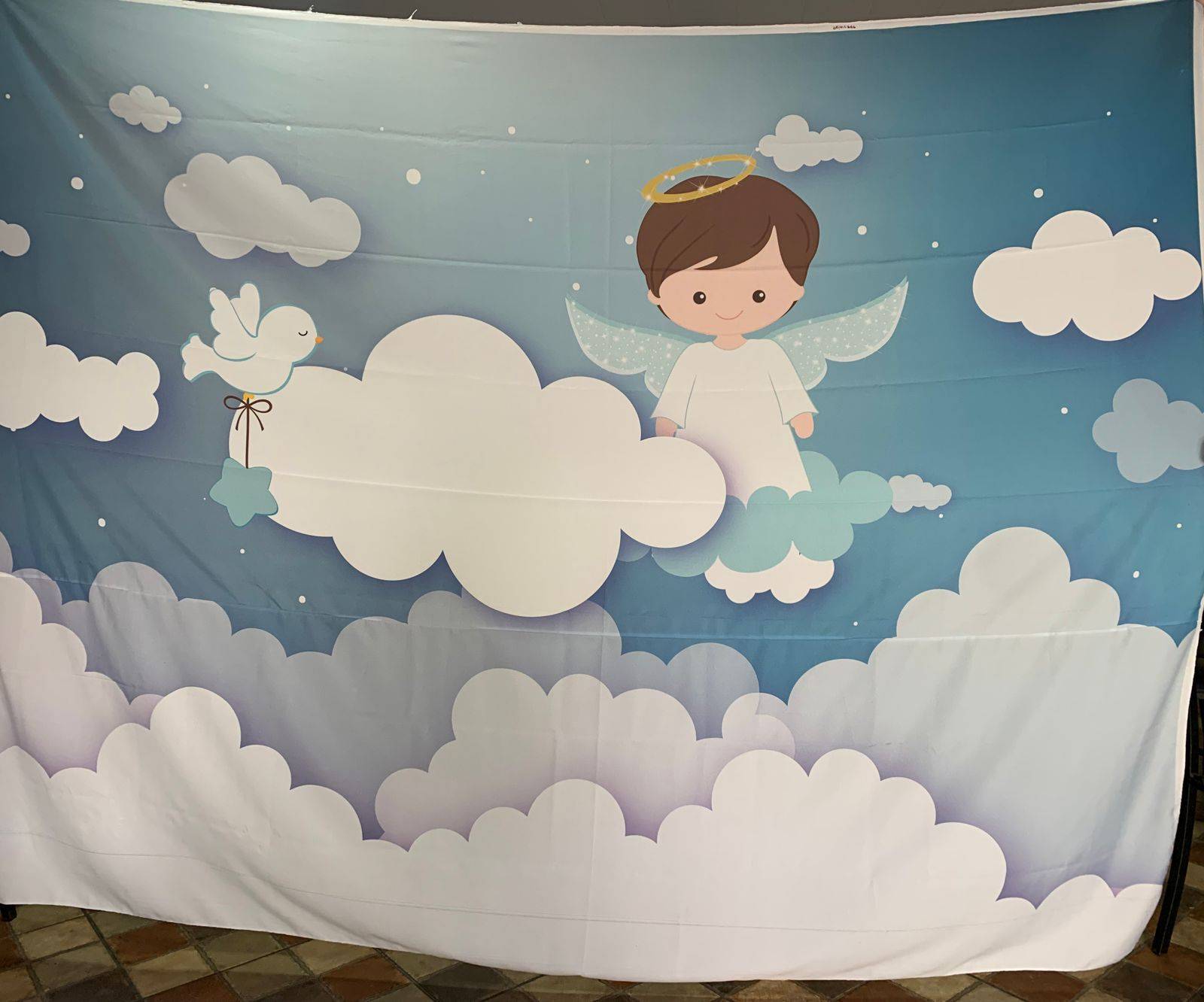 Painel Retangular Anjo / Batizado - Boutique festa locações 