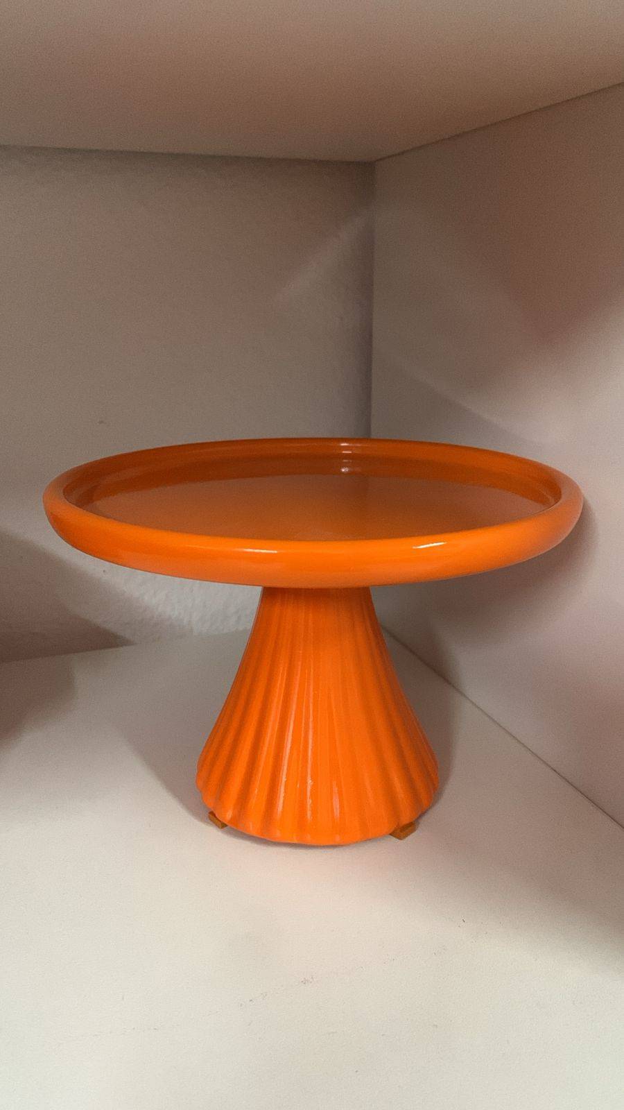 Bandeja Laranja Porcelana  1 - Boutique festa locações 