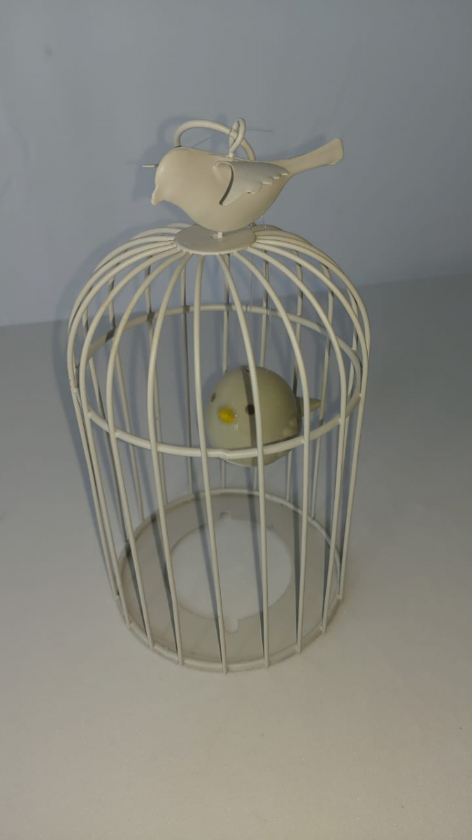 Gaiola Com Passarinho  Jardim - Boutique festa locações 