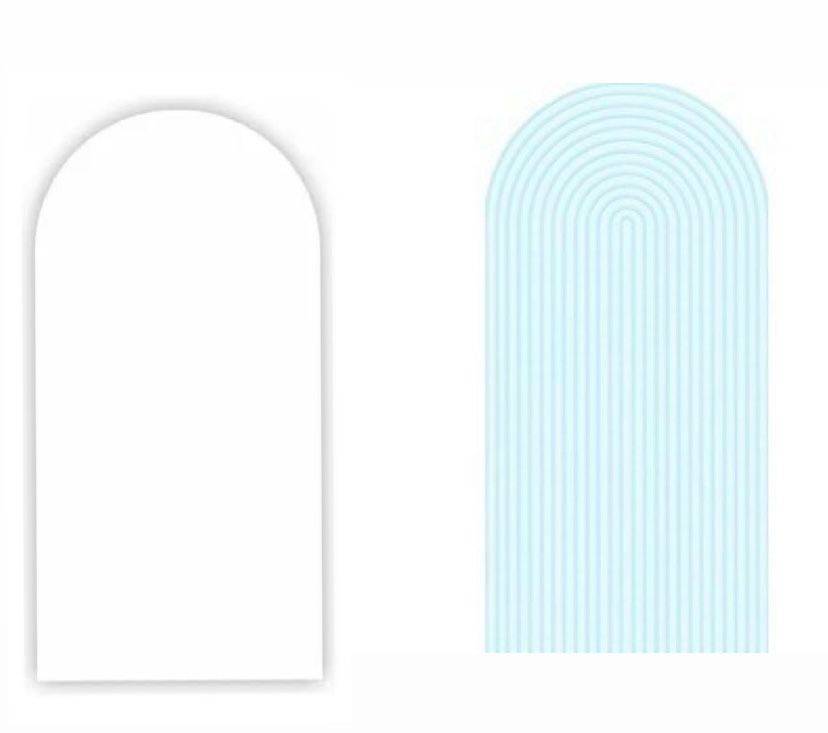Capa Painel Romano Dupla Face Listra Azul Candy X Branco - Boutique festa locações 