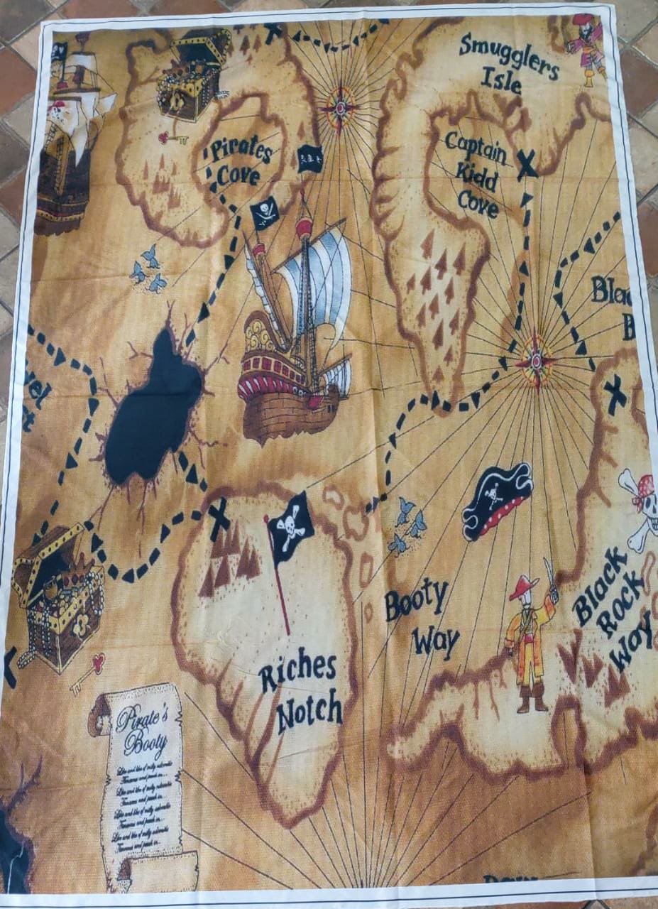 Painel  Retangular Mapa / Piratas - Boutique festa locações 
