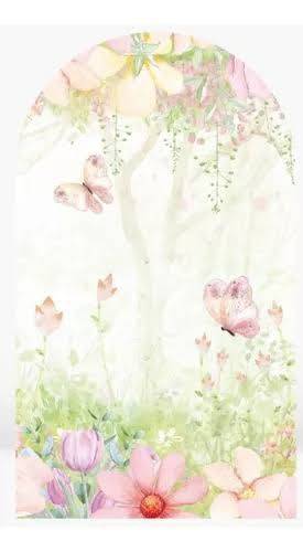 Painel Romano Jardim Floral - Boutique festa locações 