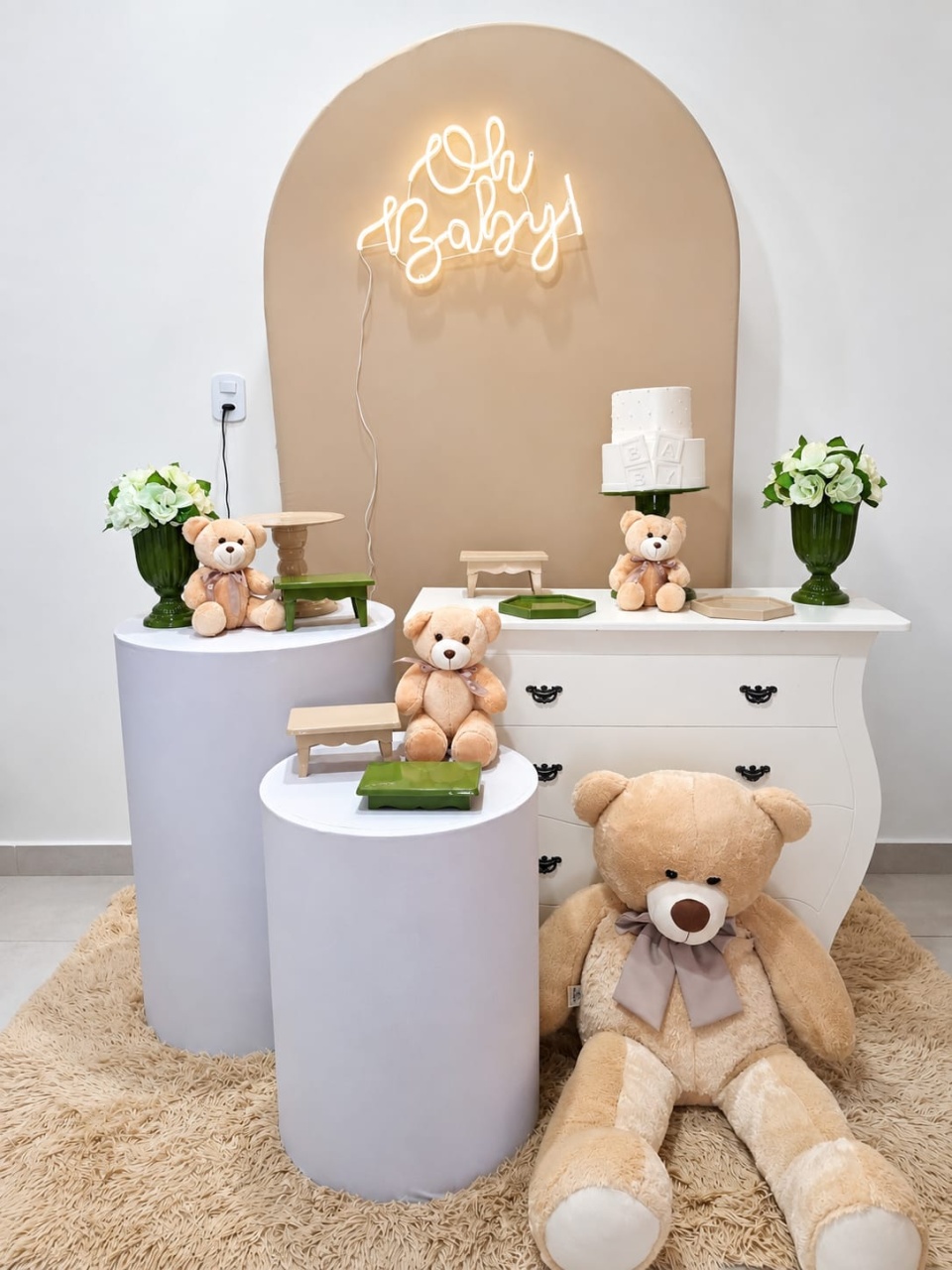 Kit Ouro Chá de Bebê Verde E Marrom Claro - Somathe festas 