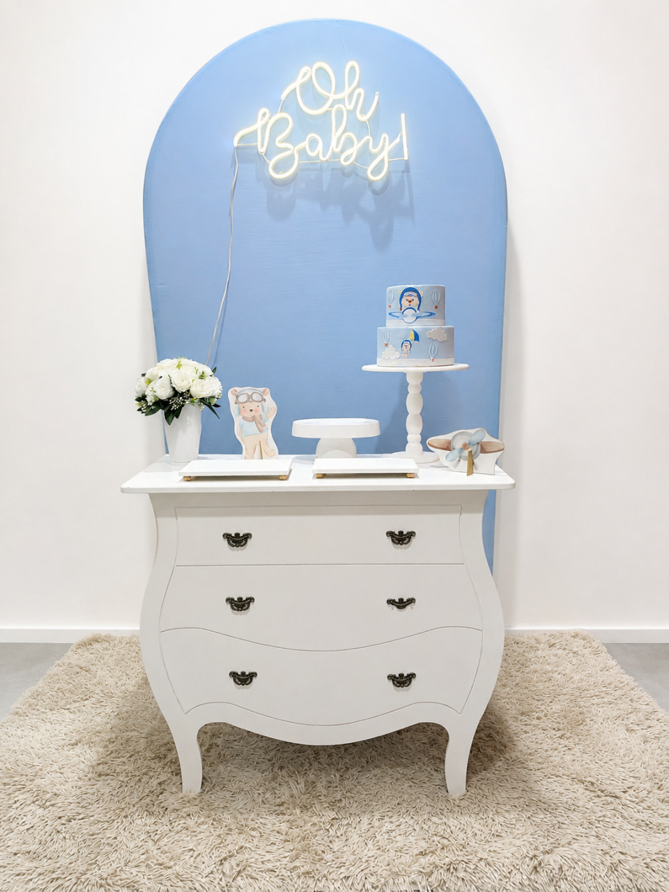 Kit Cômoda Oh Baby Azul - Somathe festas 
