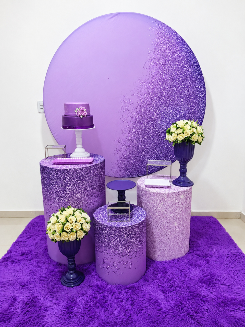 Kit Prata 1 Roxo Com Glitter - Somathe festas 