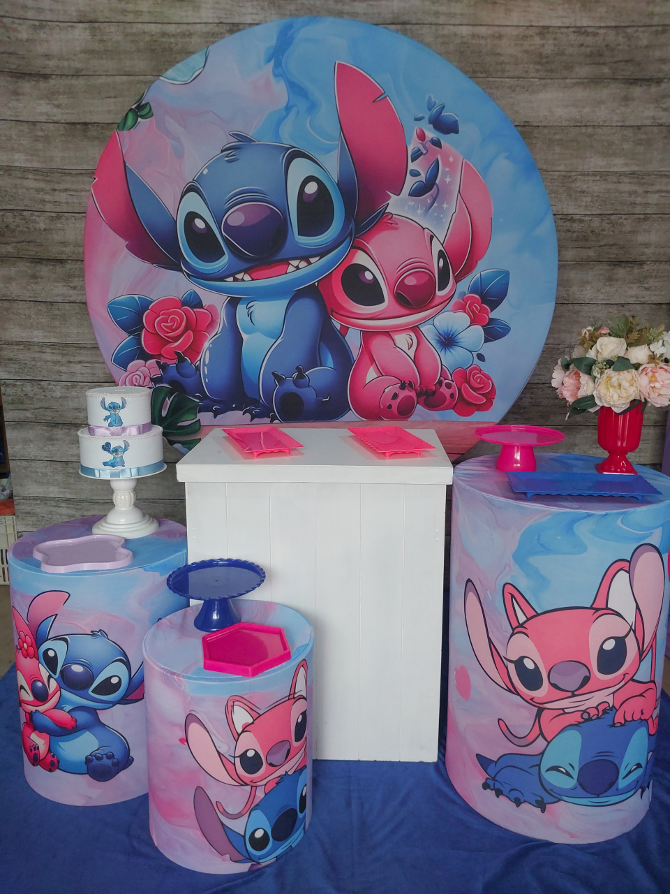 Stitch E Angel - Kit Prata - Anelan Artes e Decorações