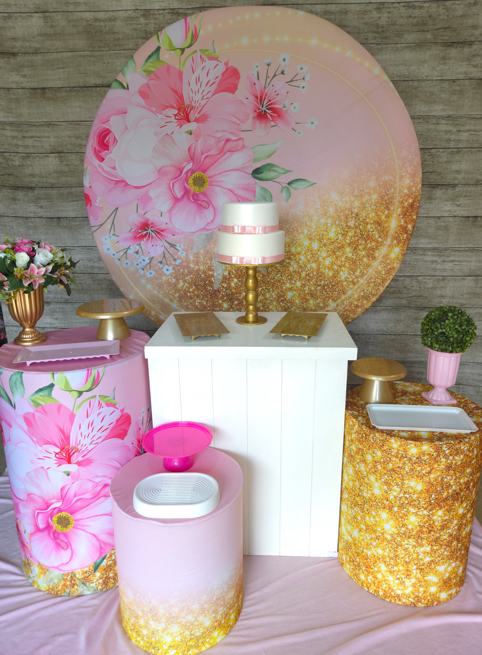 Floral Rosa - Kit Prata - Anelan Artes e Decorações