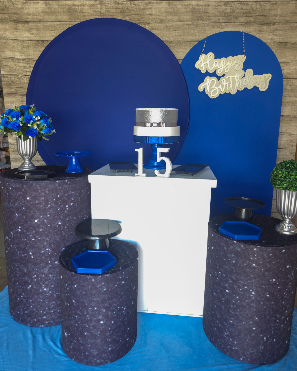 15 Anos Azul - Kit Ouro - Anelan Artes e Decorações