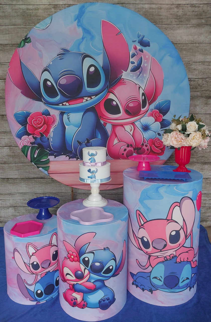 Stitch E Angel - Kit Promocional - Anelan Artes e Decorações