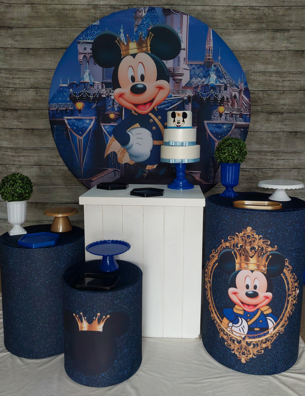 Mickey Realeza - Kit Prata - Anelan Artes e Decorações