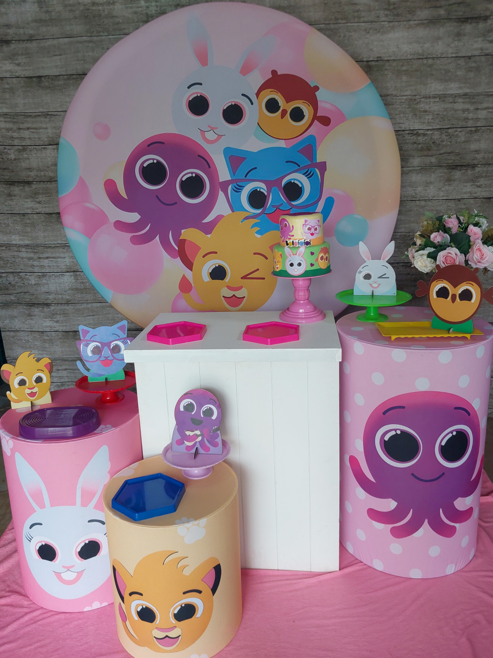 Bolofofos Rosa - Kit Prata - Anelan Artes e Decorações