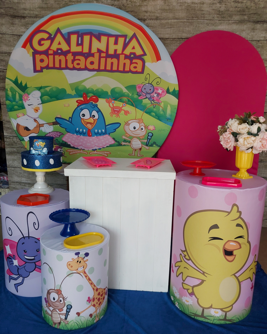 Galinha Pintadinha Rosa- Kit Ouro - Anelan Artes e Decorações