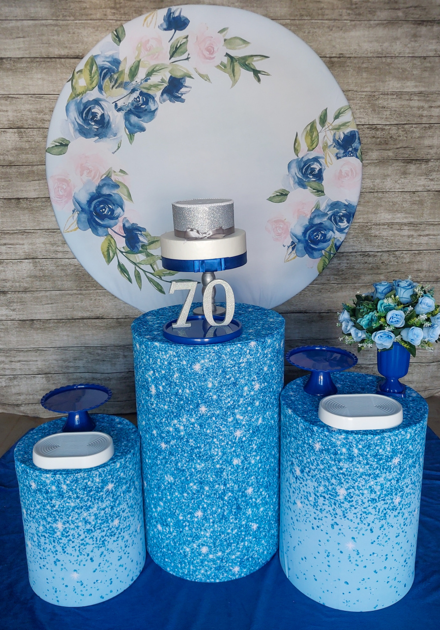 Floral Azul E Rosa - Kit Promocional - Anelan Artes e Decorações