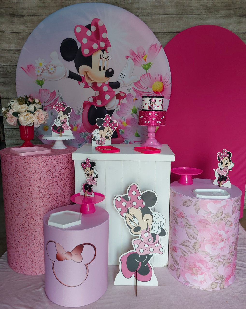 Minnie Rosa - Kit Ouro - Anelan Artes e Decorações