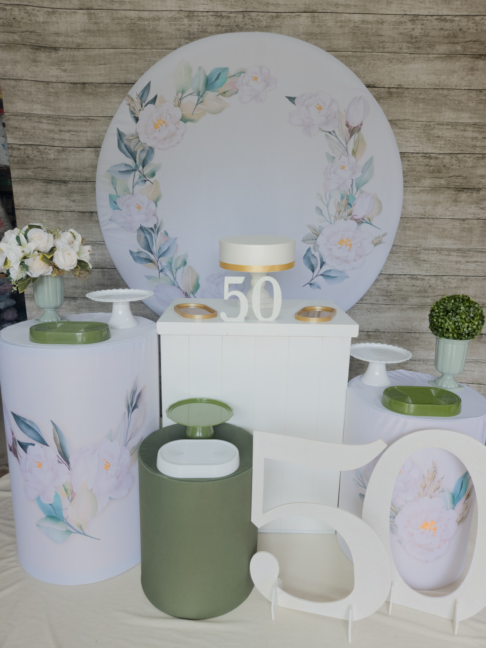 Floral de Rosas Brancas - Kit Prata - Anelan Artes e Decorações