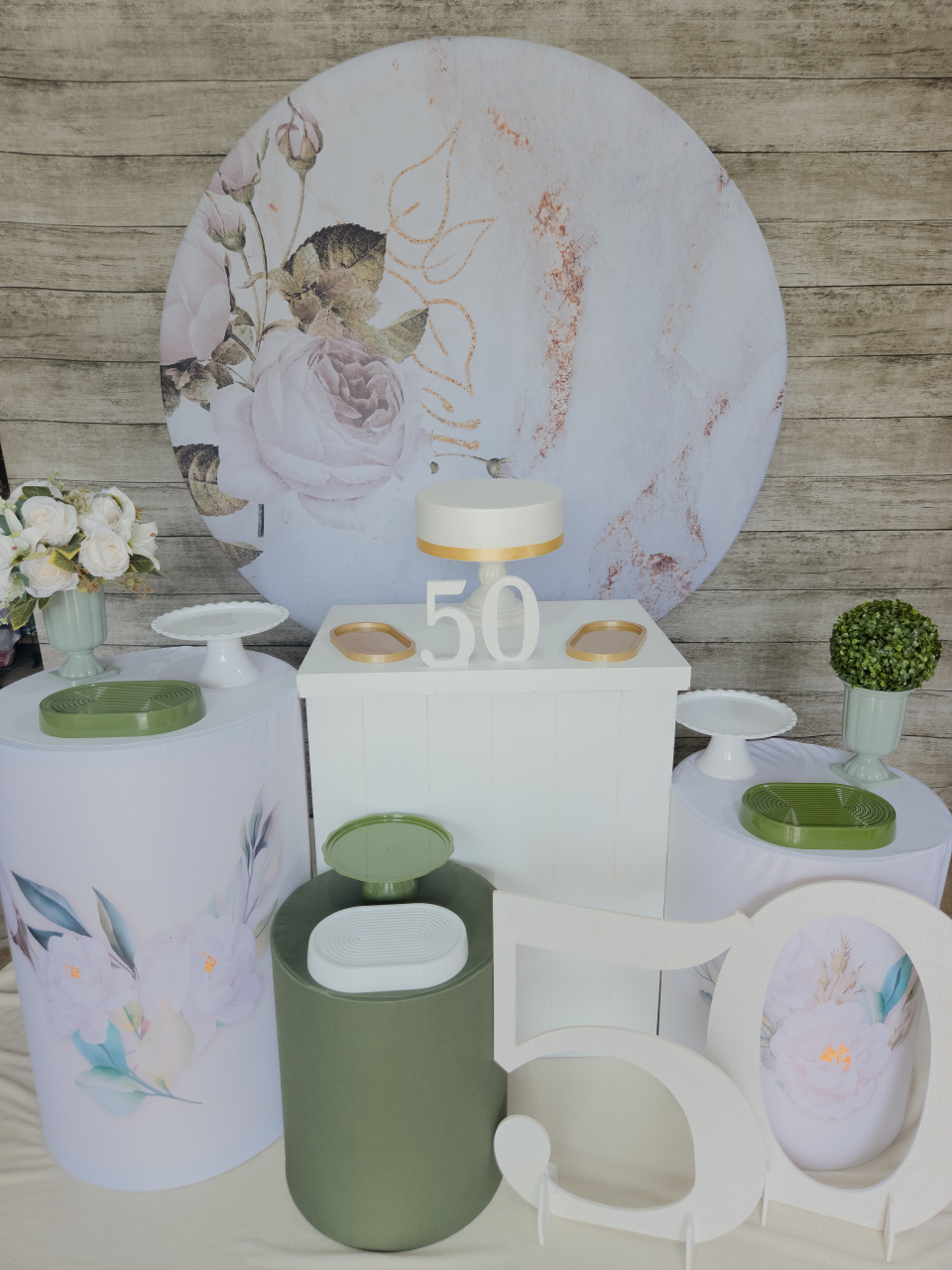 Floral de Rosa Dourado - Kit Prata - Anelan Artes e Decorações