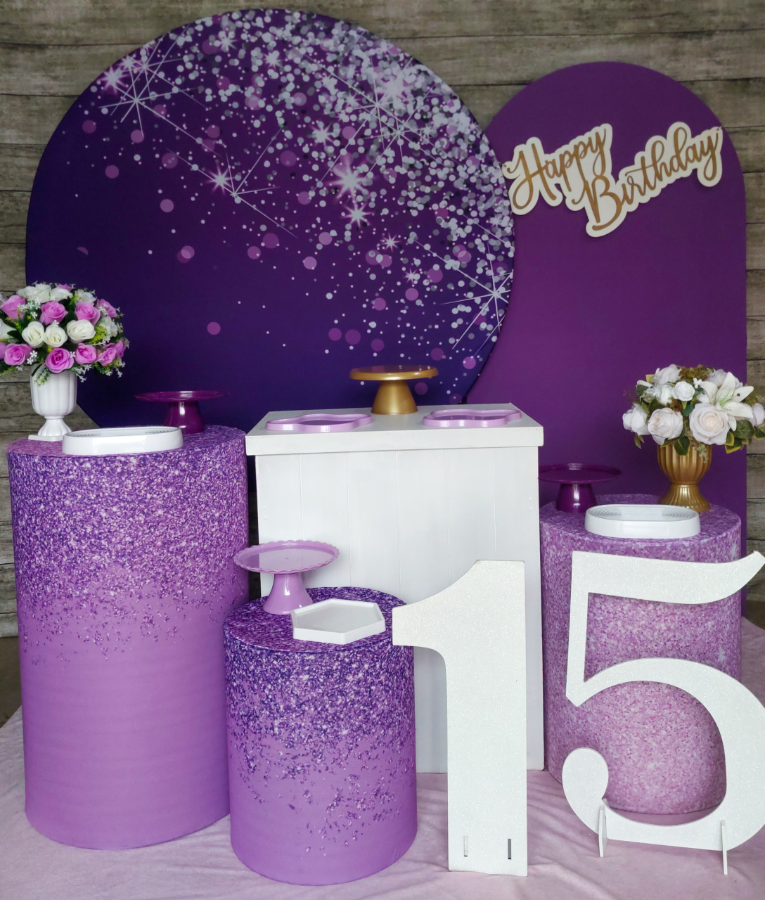 Roxo Com Glitter - Kit Ouro - Anelan Artes e Decorações