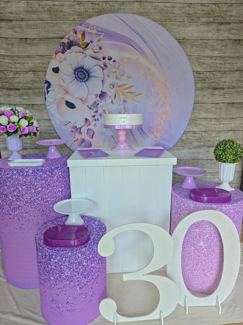 Flores Lilás - Kit Prata - Anelan Artes e Decorações