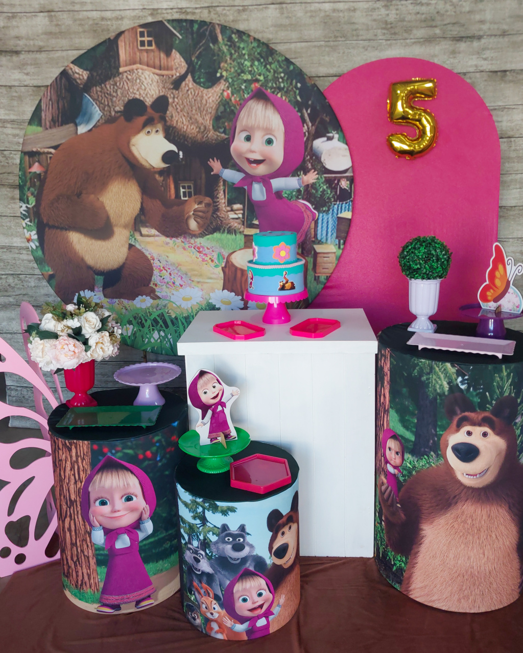 Marsha E O Urso - Kit Ouro - Anelan Artes e Decorações