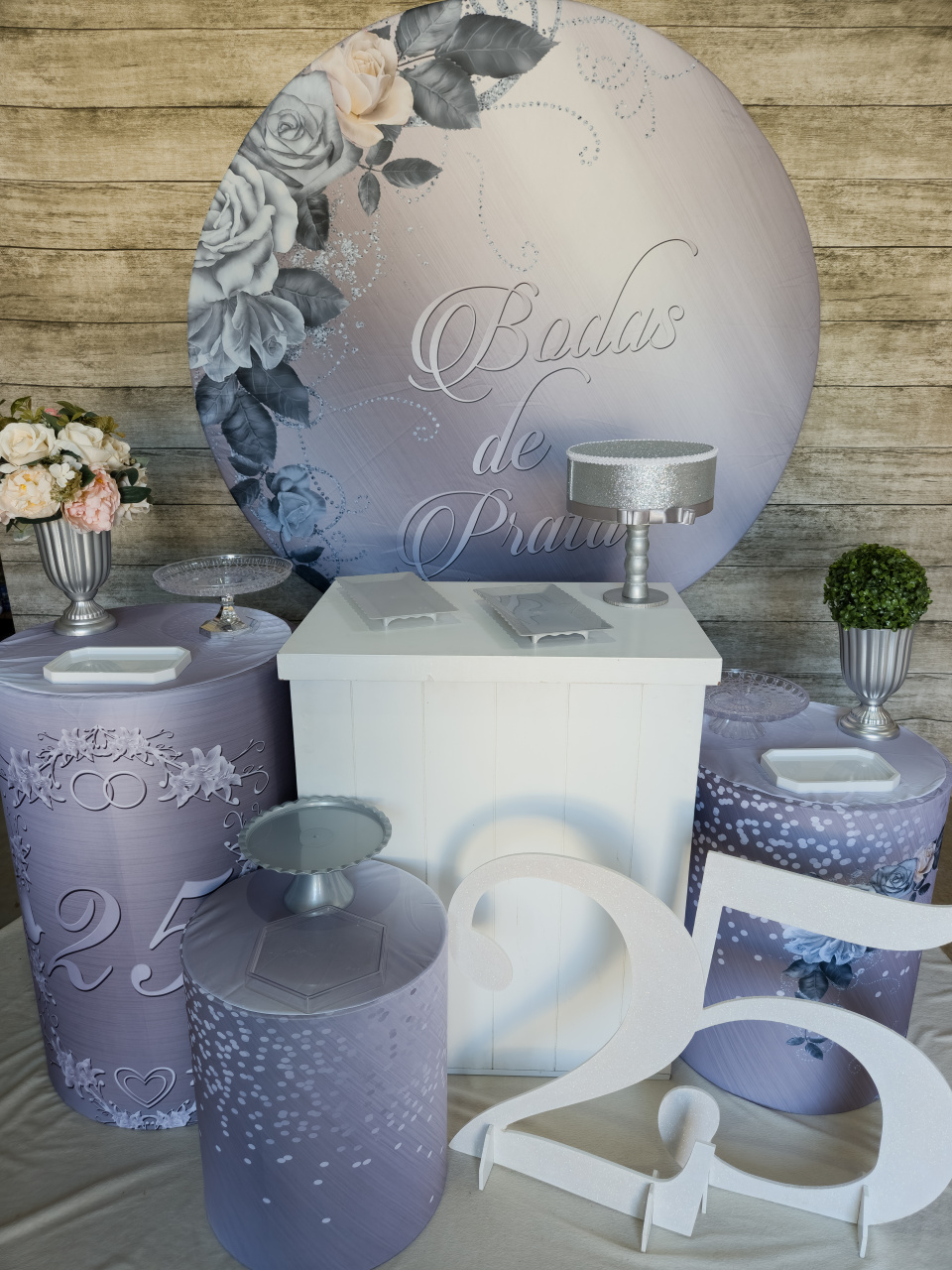 Bodas de Prata - Kit Prata - Anelan Artes e Decorações