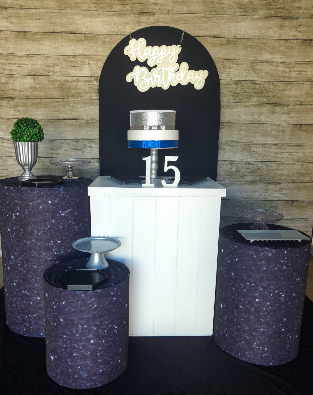 Preto Com Glitter Prata - Kit Prata - Anelan Artes e Decorações