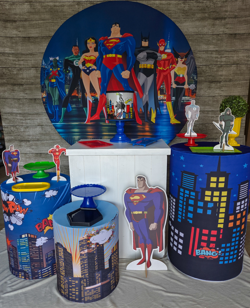 Liga da Justiça - Kit Prata - Anelan Artes e Decorações