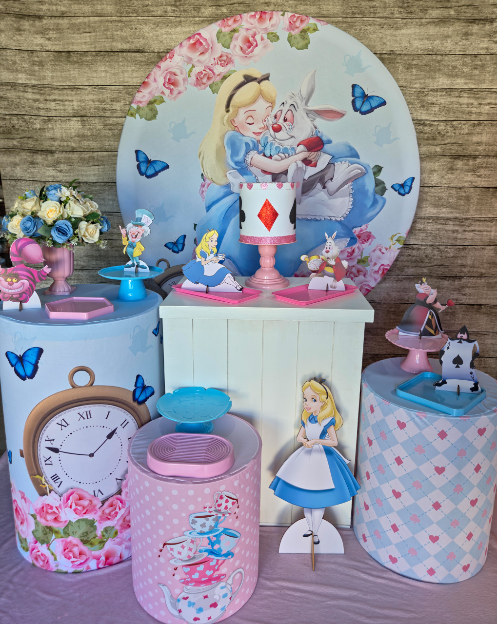 Alice No País das Maravilhas - Kit Prata - Anelan Artes e Decorações