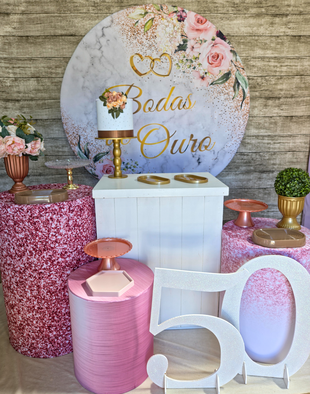 Bodas de Ouro -Kit Prata - Anelan Artes e Decorações
