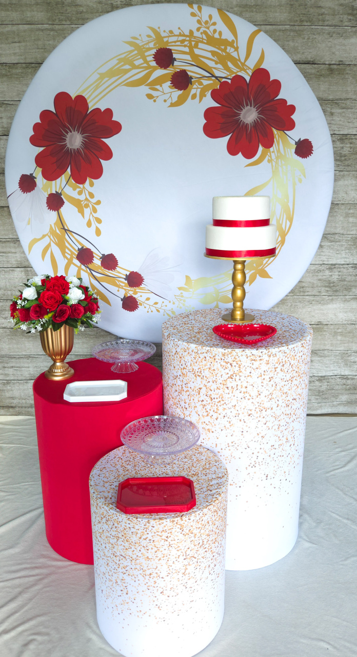 Florido Dourado E Vermelho - Kit Promocional - Anelan Artes e Decorações