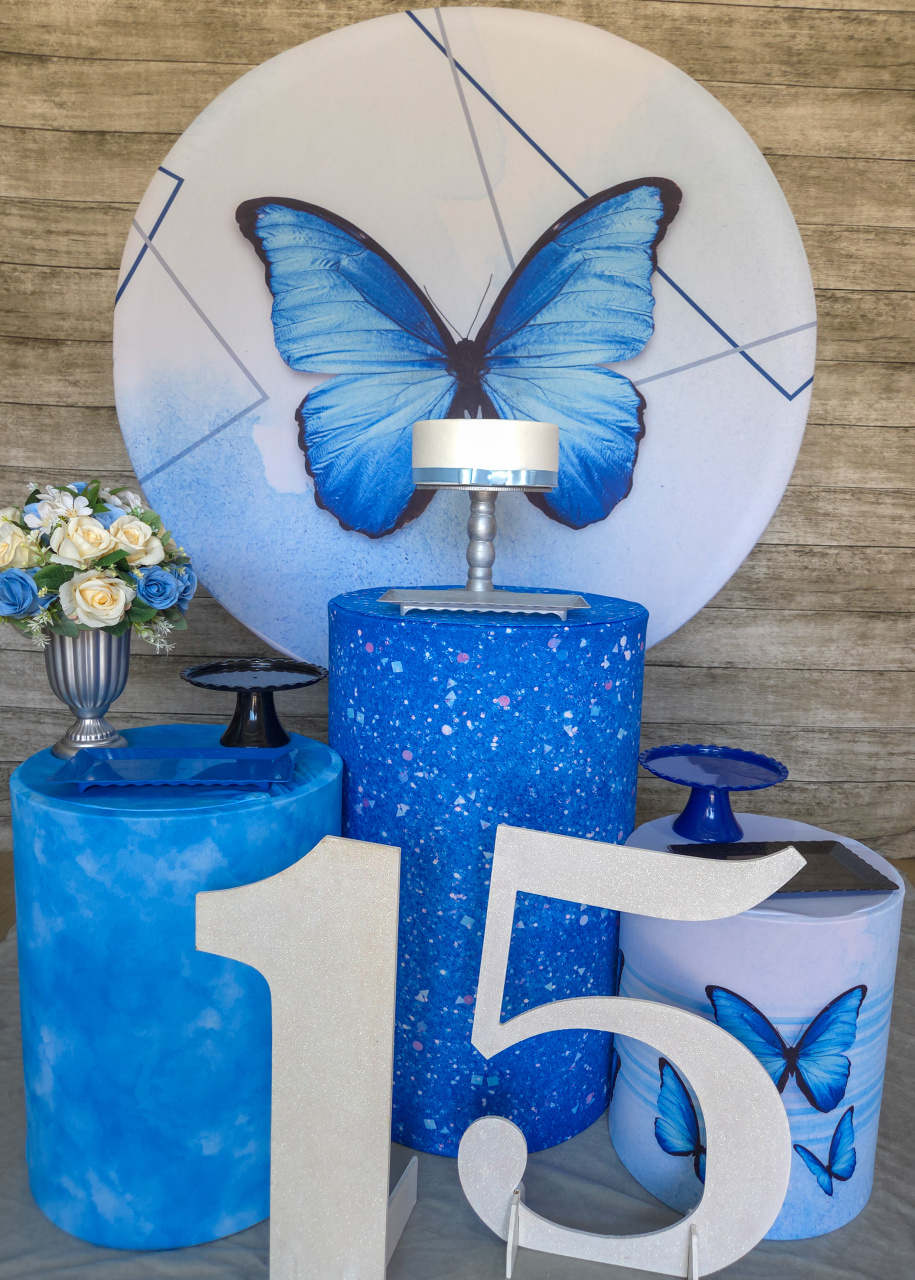 Borboleta Azul - Kit Promocional - Anelan Artes e Decorações