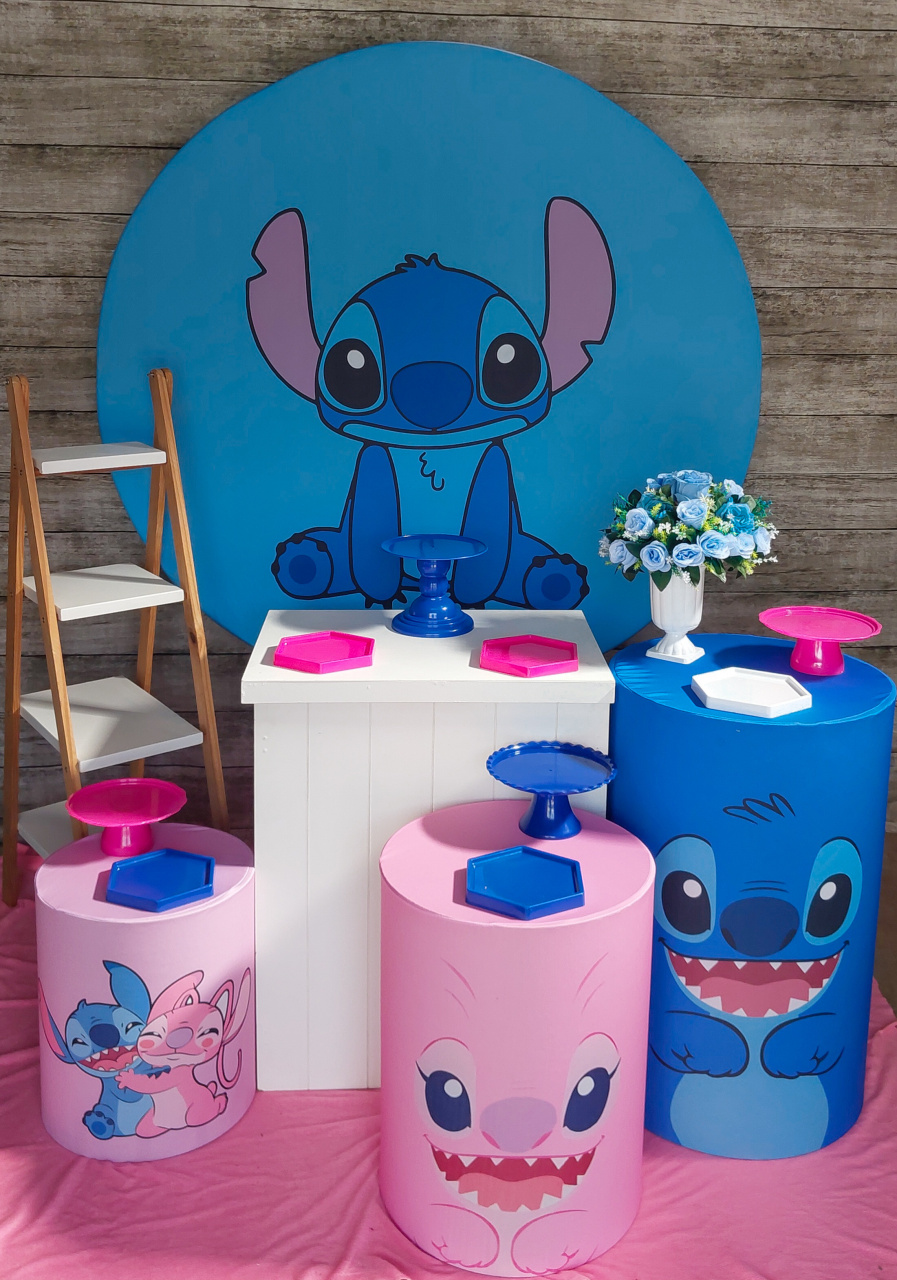 Stitch Rosa - Kit Prata - Anelan Artes e Decorações
