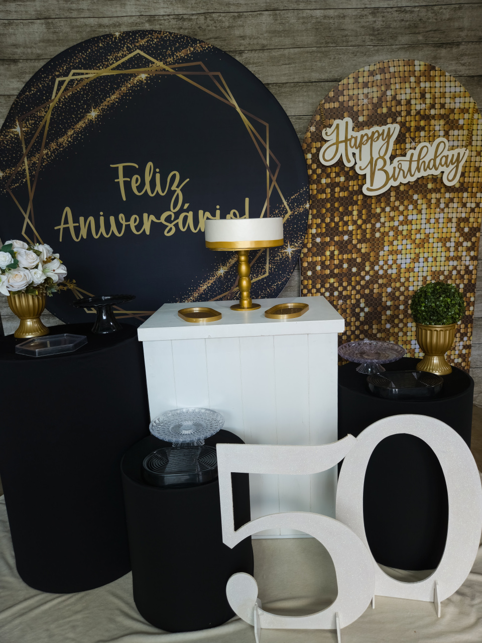 Feliz Aniversário - Kit Ouro - Anelan Artes e Decorações