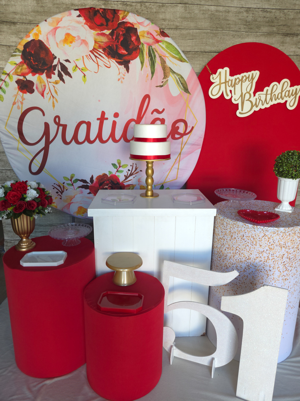 Gratidão Vermelho - Kit Ouro - Anelan Artes e Decorações