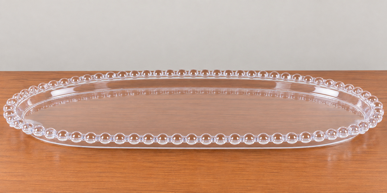 Bandeja Pérola Grande Transparente - Decore com amor 