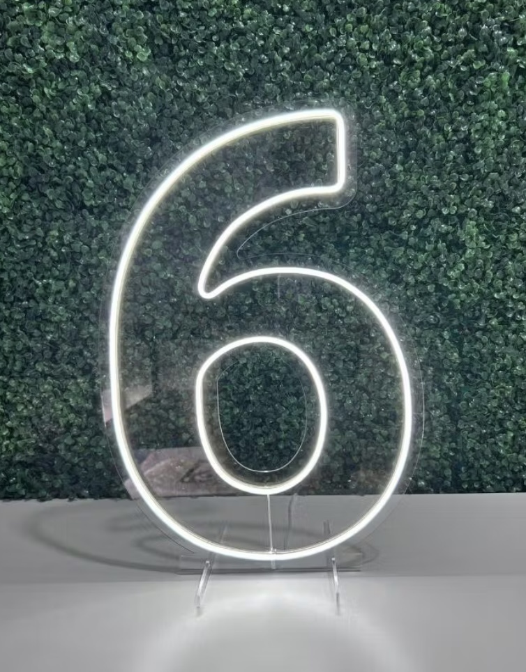 Número 6 de Led - Decore com amor 