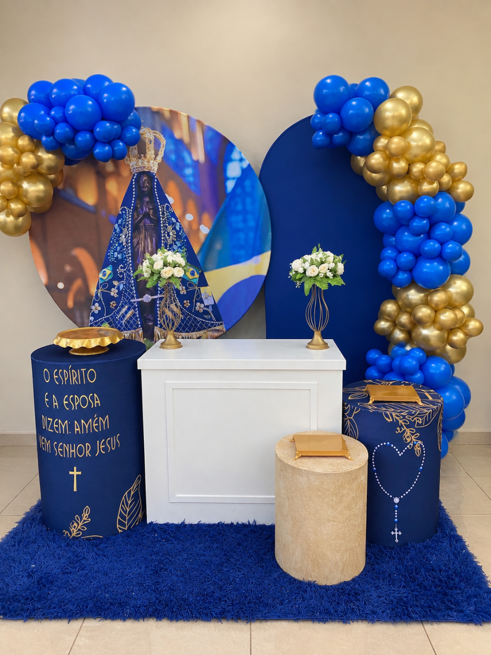 Kit Nossa Senhora - Azul & Dourado - Decore com amor 