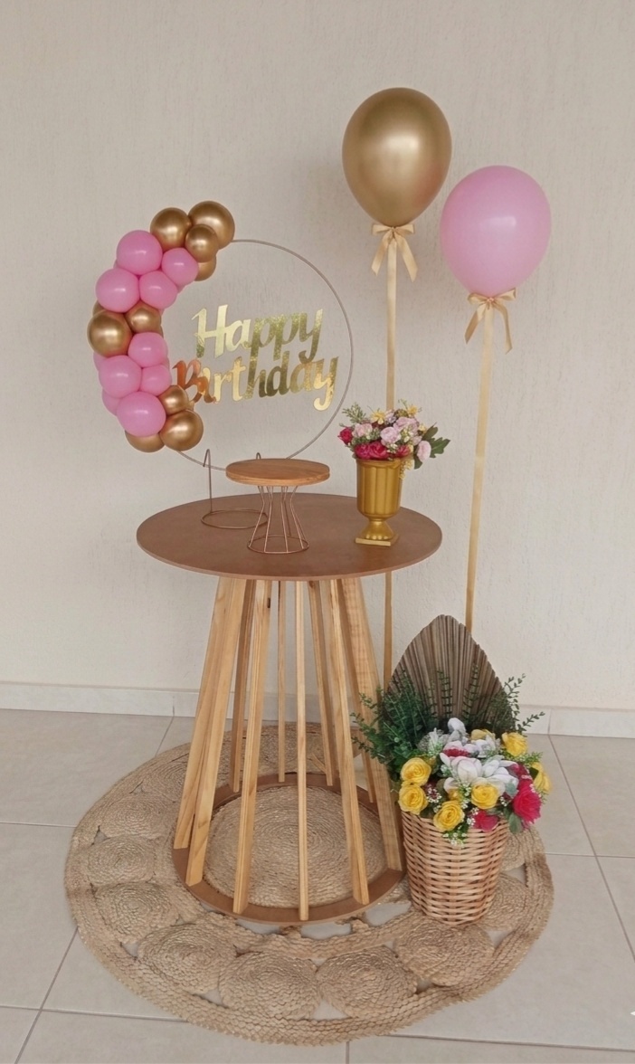 Mini Kit Festa Rosa/Dourado - Rosane Fernandes Festas 